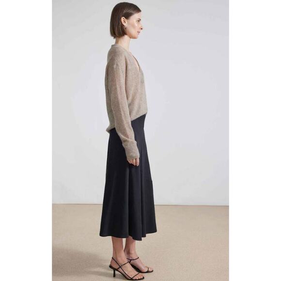 APIECE APART Ami Slip Skirt High Waist A-Line Flare Midi Maxi Black - Picture 12 of 12